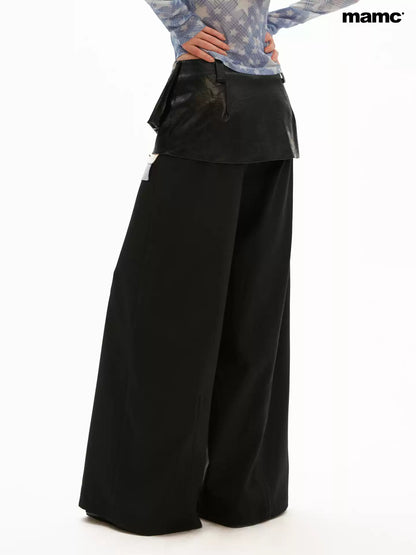 MAMC - Black Sleek Edge Wide-Leg Trousers