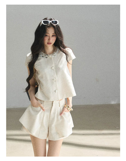 "Summer in the Sunlight" Dutch Cream Tweed Two-Piece Set