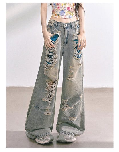 少也眼 “Everstreet" Ripped Straight-Leg Denim Pants 4763