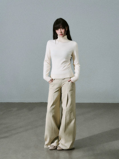 LOST FOREST - Stretch High-Neck Base-Layer Top (Apricot / Black / Dusty Pink / Deep Brown)