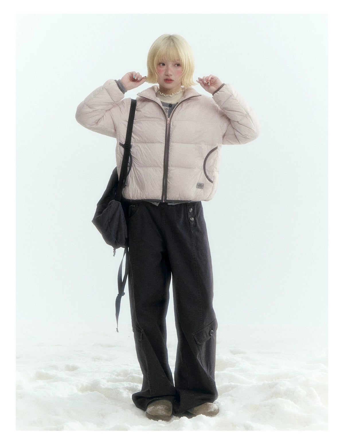 Horridale - Charcoal Gray Washed Cargo Barrel Leg Pants