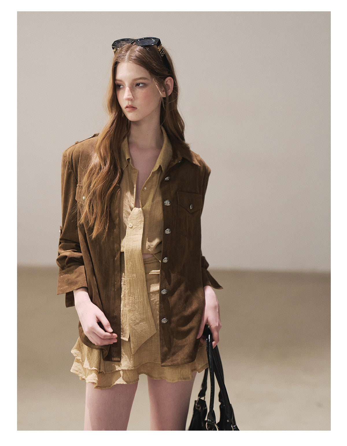 170726 "Scattered Across the Dunes" Rich Cocoa Utility Shirt with Belt
