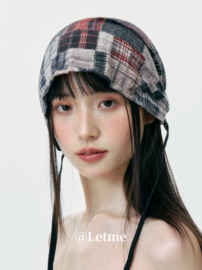 Distressed Slouchy Headscarf Beanie Hat