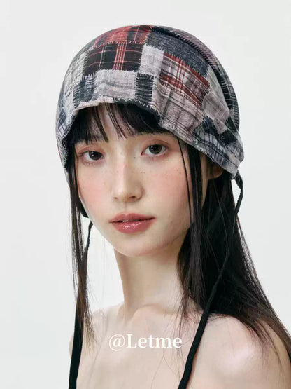 Distressed Slouchy Headscarf Beanie Hat