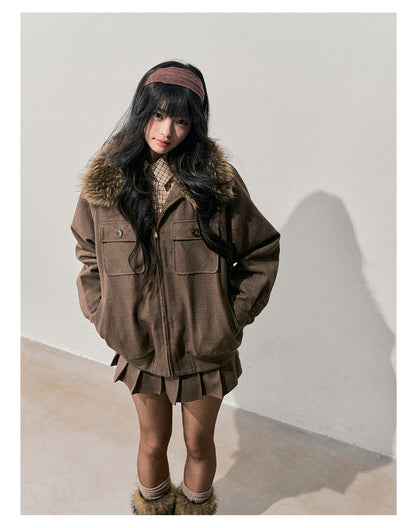 少也眼 “Twilight Warmth” Hepburn-Style Winter Jacket & Skirt Set 684616