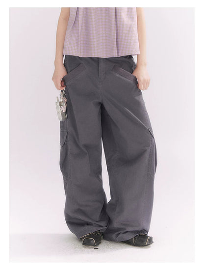 “Pear Shape Genius” Dusty Mauve Washed Cotton Cargo Pants