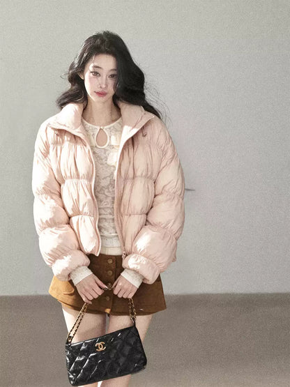 AOMALM - “She Gazes at Snow” 90% White Duck Down Puffer Jacket – Dusty Lilac