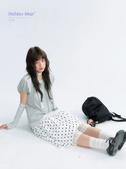 "Starlit Sketch" Heather Gray Graphic Knit T-Shirt