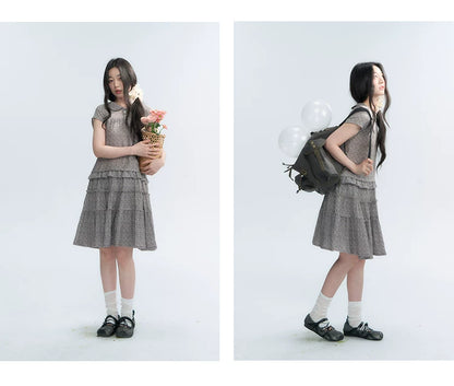 "Weekend Diary" Ruffle Tiered Polo Midi Dress