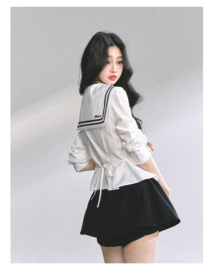 少也眼 "Mary Jane Academy" French Lace Sailor Blouse 7685464