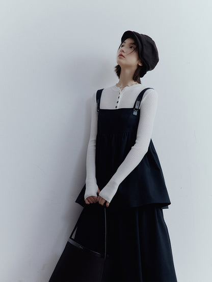 FUSSED Blues Dusky Blue Doll Top & A-Line Skirt Set FOF-25SS110