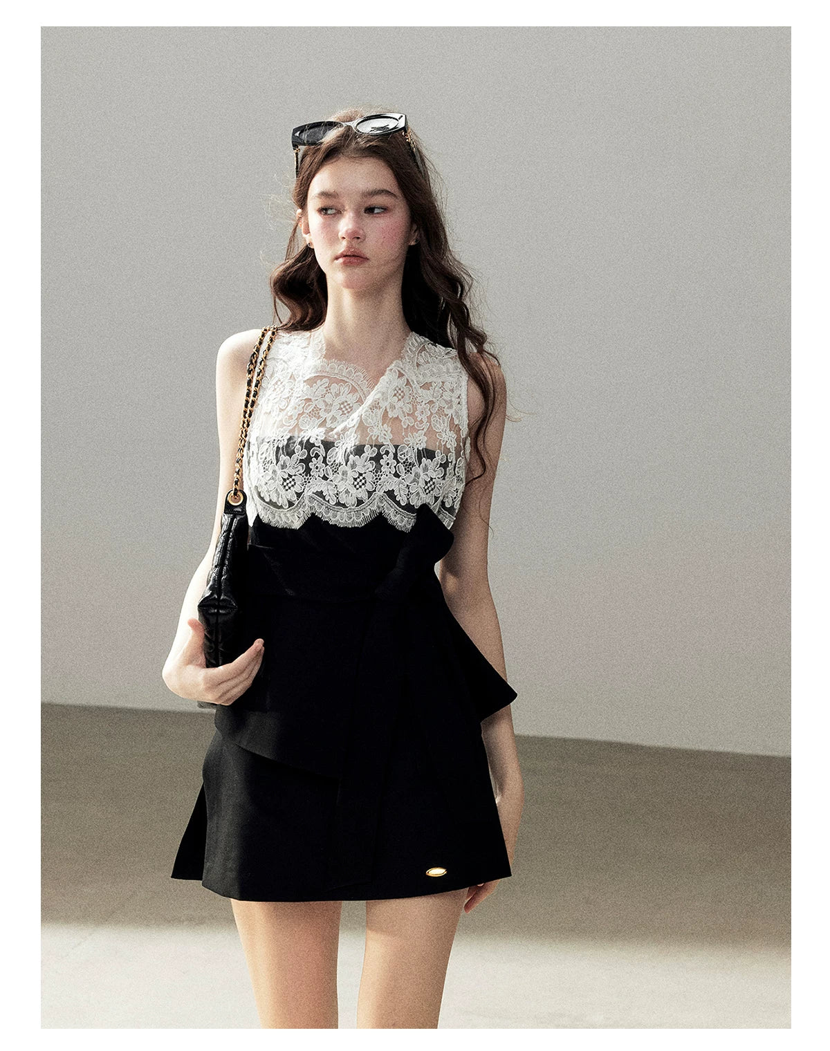"The Quiet Strength" Black Iris Lace Sleeveless Crop Top