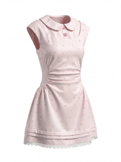 “White Tea Daydream” Pink Peter Pan Mini Dress