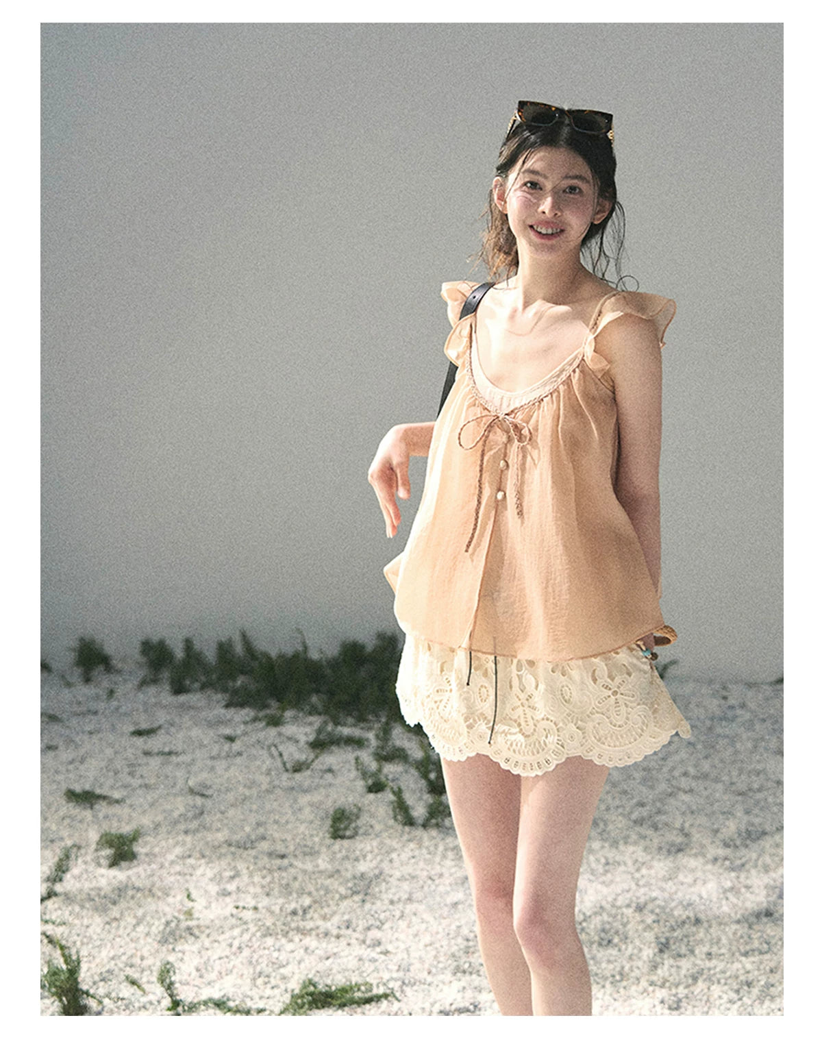 “Your Whisper” Lotus Mauve Babydoll Twinset Top