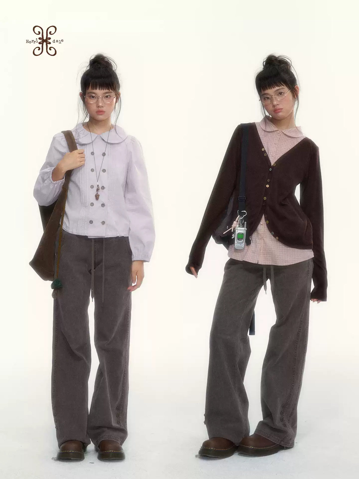 "A Season Called Autumn" Coffee Brown Vintage Washed Wide-Leg Utility Pants