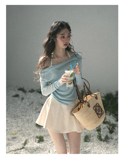 “Sugar Frost Diaries” Crystal Blue Layered Halter Top