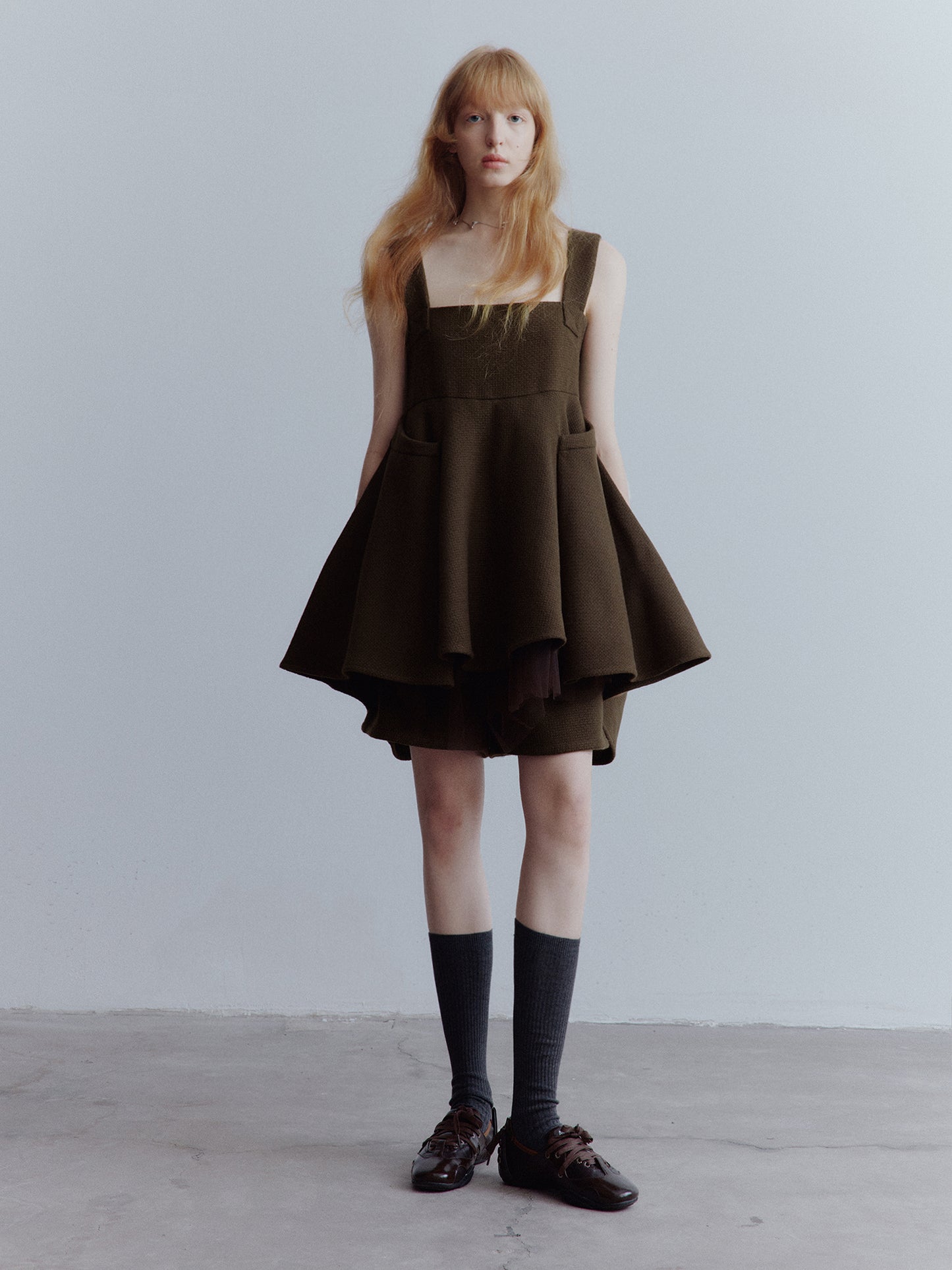 FUSSED Rebel Heiress Wool Blend Tailored Shorts – Chocolate Brown FOF-25AW196b