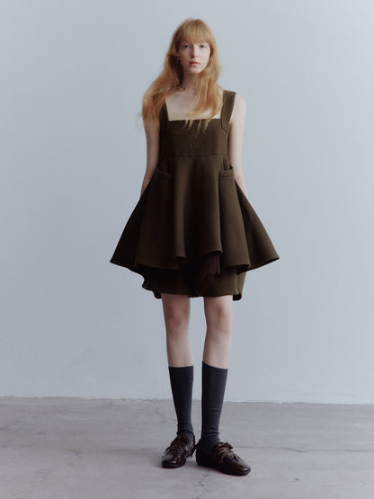 FUSSED Rebel Heiress Wool Blend Tailored Shorts – Chocolate Brown FOF-25AW196b