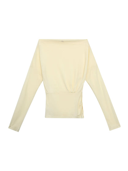 "Soft Breeze" Apricot Off-Shoulder Sun Cover Top