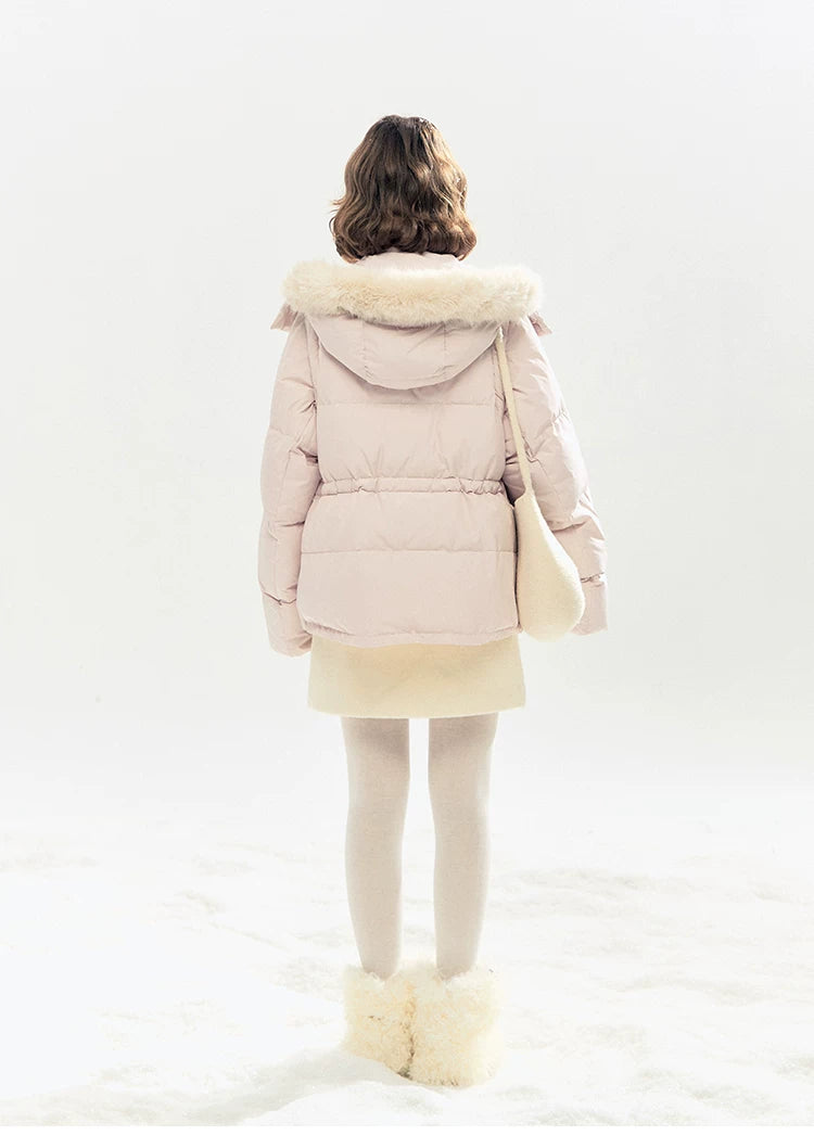 "Blush Cloud Haven" Misty Pink 2-Way Detachable Sleeve Down Jacket & Vest