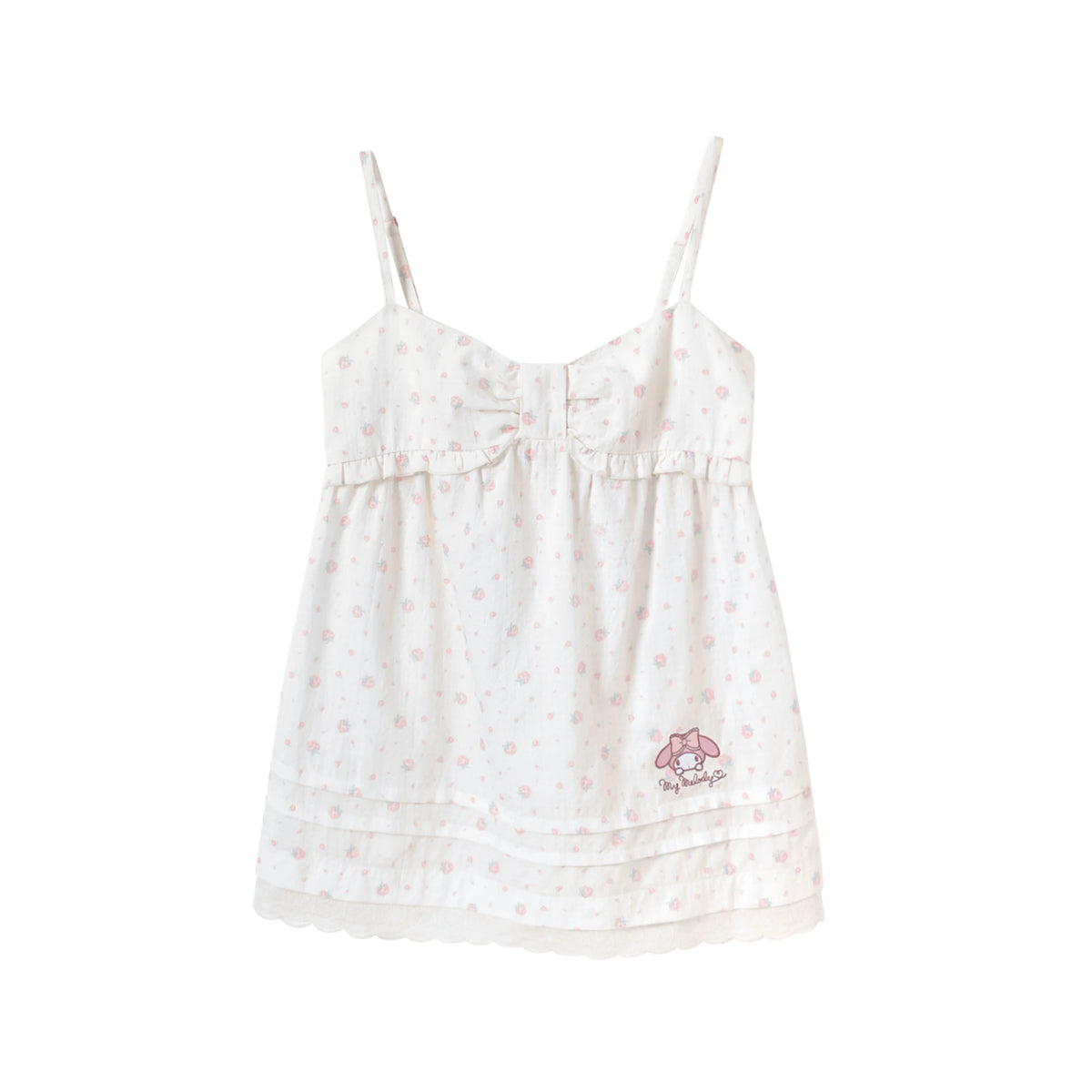“Melody Blush Garden” Pink Knit Cardigan & Floral Cami Set