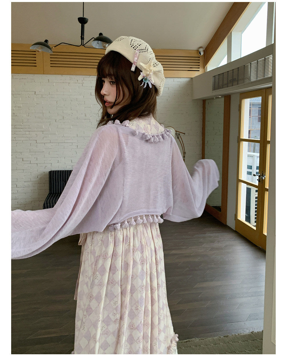 “Lavender Mist Sonata” Taro Purple Lace Slip Dress