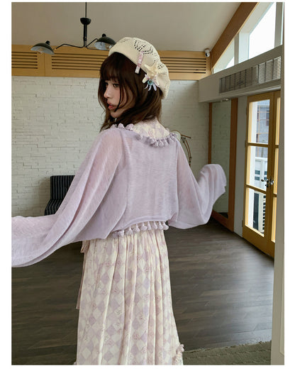 “Lavender Mist Sonata” Taro Purple Lace Slip Dress
