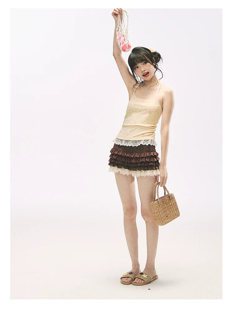 "Layer Cake" Chocolate Brown Lace Ruffle Bloomers