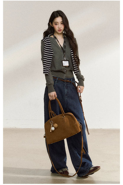 JN's DESIGN - Dark Blue Wide-Leg Vintage Jeans