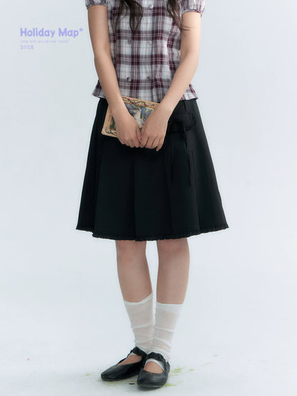 "Midnight Academy" Black Pleated Mini Skirt