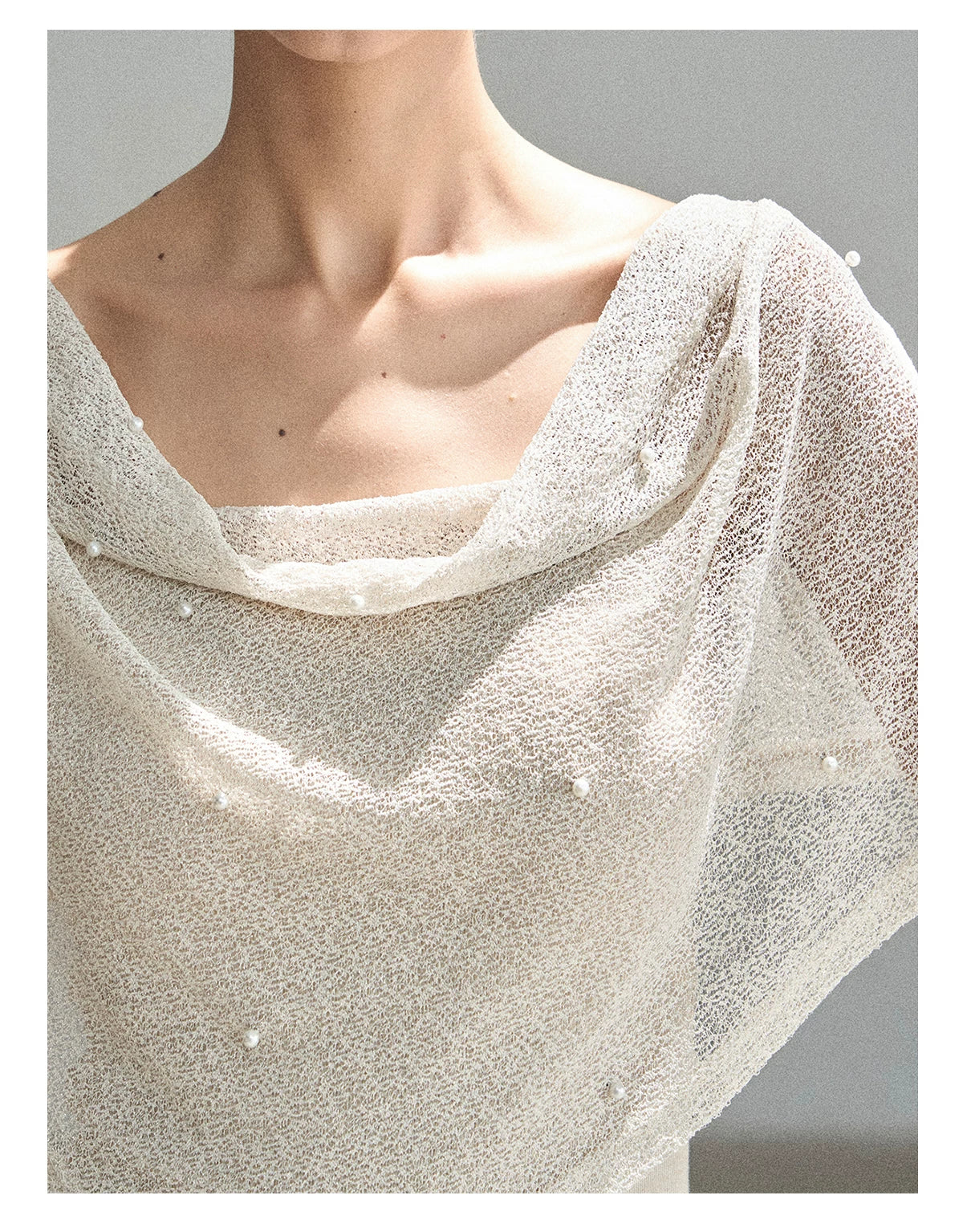 "The Scent of Soapberry" Dutch Cream Beaded Sheer Cover-Up Set