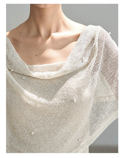 "The Scent of Soapberry" Dutch Cream Beaded Sheer Cover-Up Set