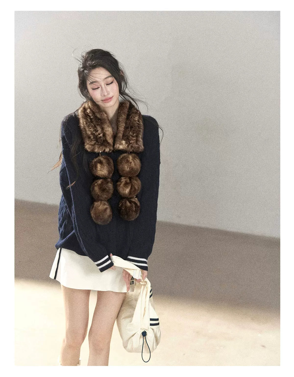 AOMALM - Real Fur Winter Scarf & Neck Warmer