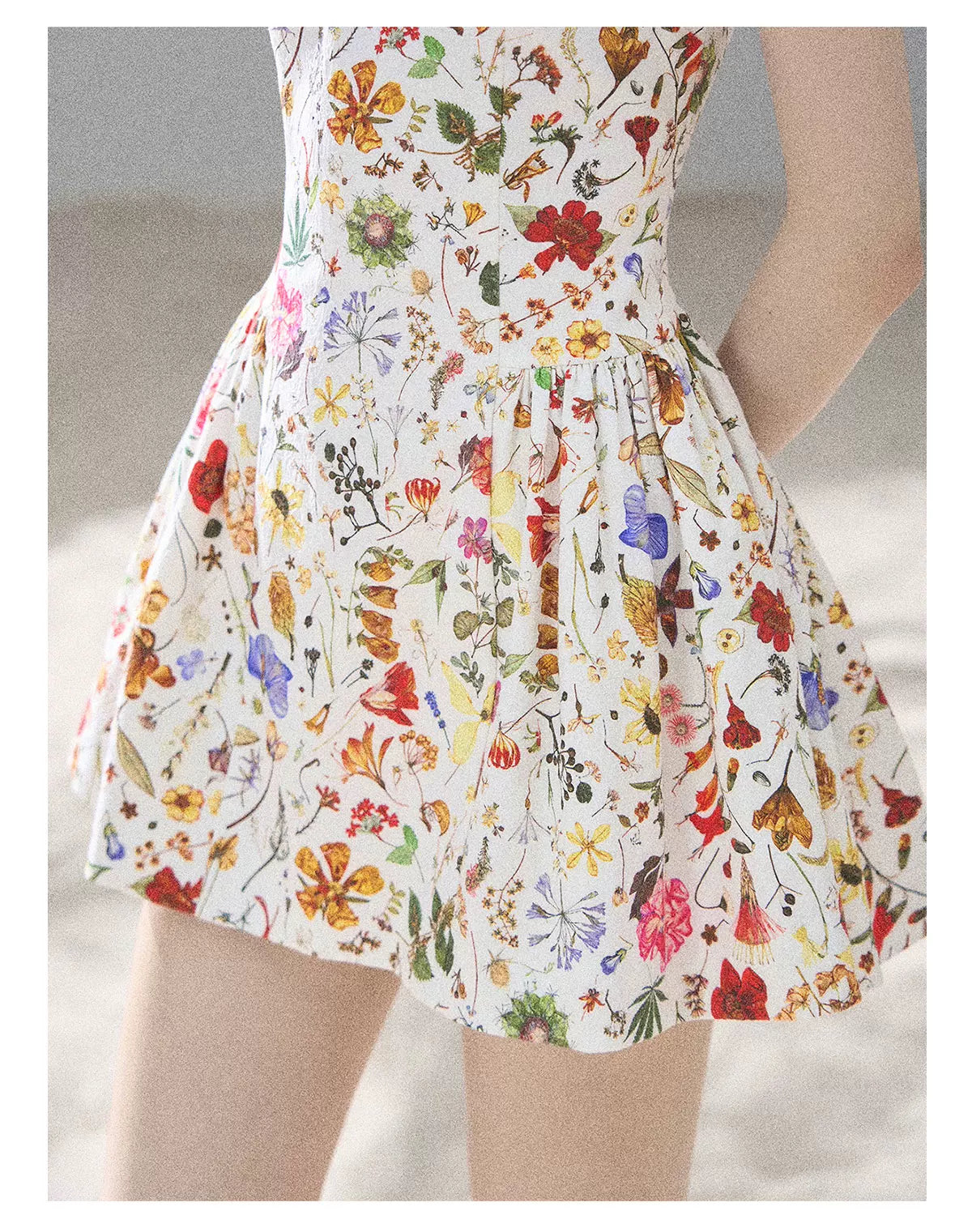 "Fallen Petals" Fleur White Floral Mini Dress