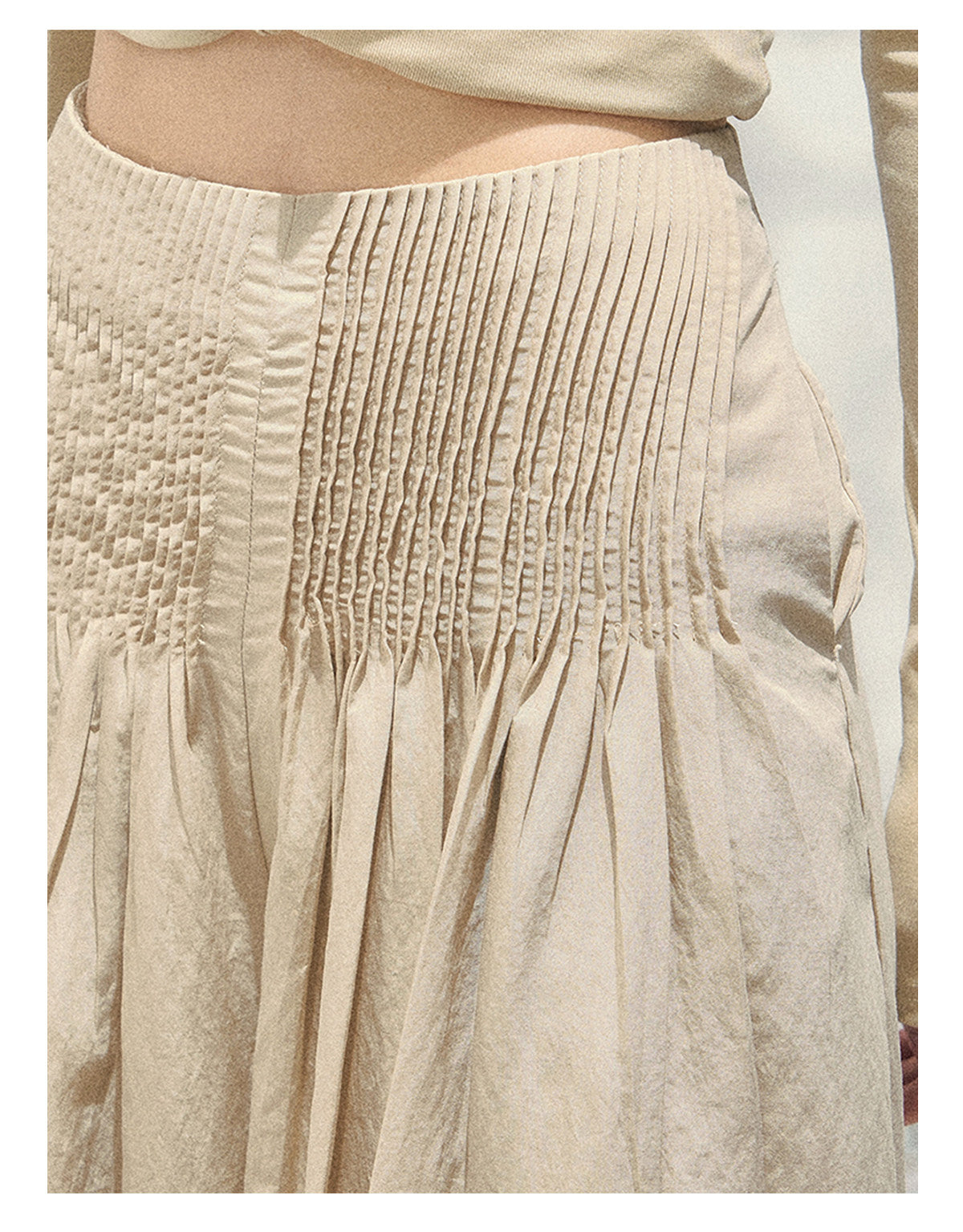 “Soft Khaki Whisper” Milk Tea Halter Twist Top & Wide-Leg Trousers