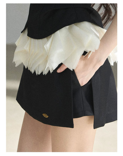 "Her Black & White Poem" Elegant Contrast Two-Piece Set
