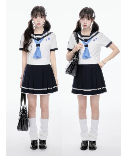 "Evening Star" Classic Sailor Uniform Collection (Sailor Blouse / Pleated Mini Skirt / Pleated Midi Skirt / Sailor Scarf)