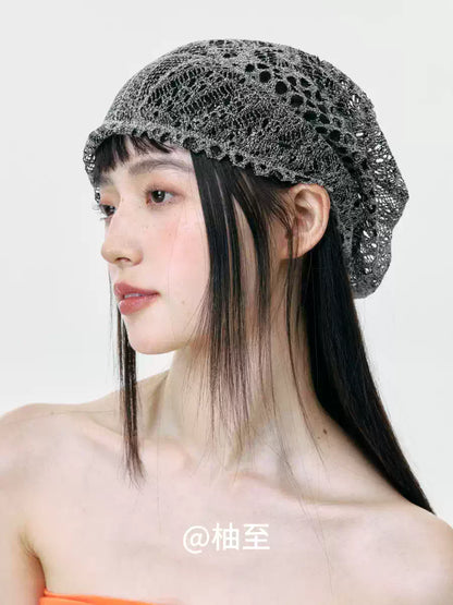 Open-Knit Mesh Beanie – Lightweight Breathable Slouchy Hat