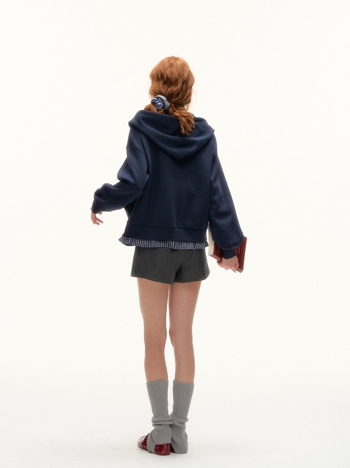 ASGONY - Faux Two-Piece Zip-Up Hoodie Jacket (Deep Navy)