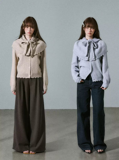 LOST FOREST - Misty Blue Gray Cape Sweater Set