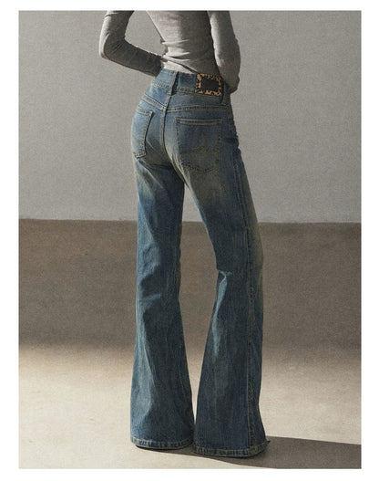AOMALM - “Her Shoreline” American Vintage Slim Flare Jeans (Rock Black / Vintage Blue)