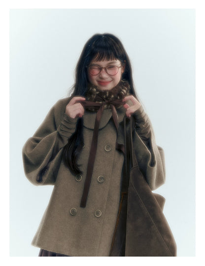 Horridale - [FREE GIFT] Vintage Bow-Tie Faux Fur Collar Scarf (Cream White / Brown)