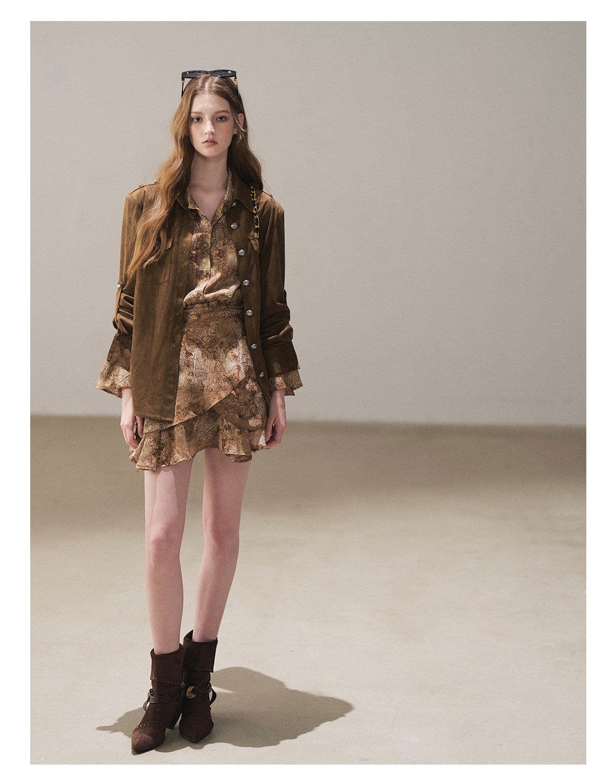 170726 "Scattered Across the Dunes" Rich Cocoa Utility Shirt with Belt