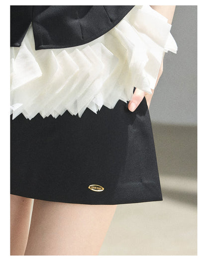 "Her Black & White Poem" Elegant Contrast Two-Piece Set
