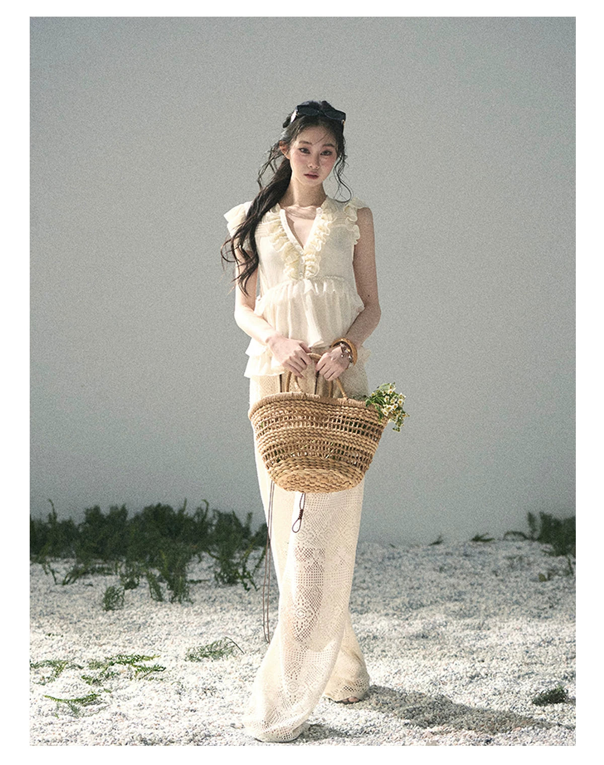 “Sunlight on My Heart” Ivory Lace Babydoll Blouse
