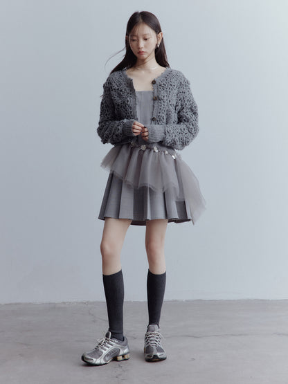 FUSSED Moonlight Elf Beaded Tulle Dress – Storm Gray FOF-25AW204