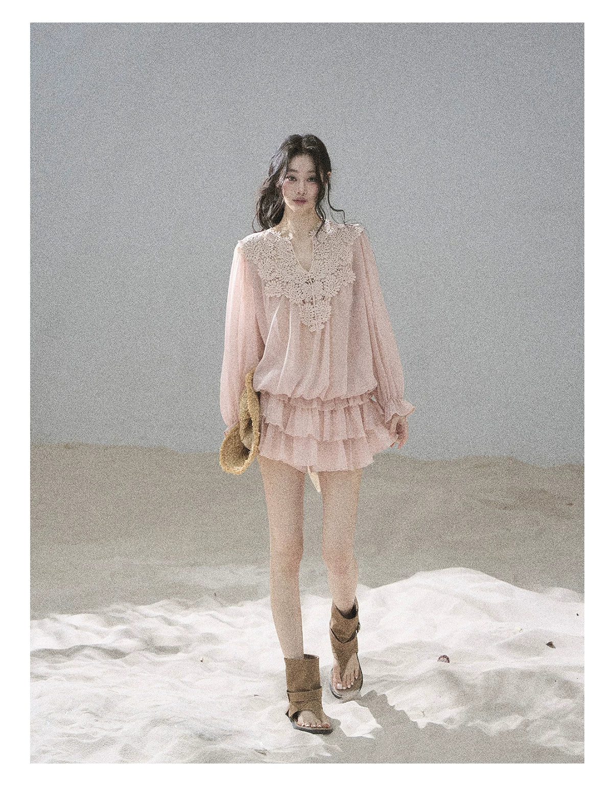 "Flowers on the Breeze" Blush Pink Top & Mini Skirt Two-Piece Set