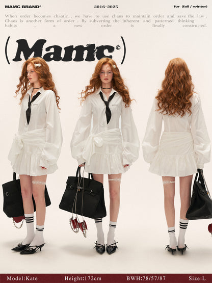 The Designer-Tie White Shirt Dress WE853