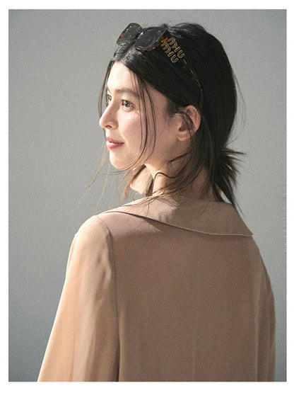少也眼 “Hidden in the Evening Breeze” Cheese Yellow Faux Two-Piece Chiffon Dress 146