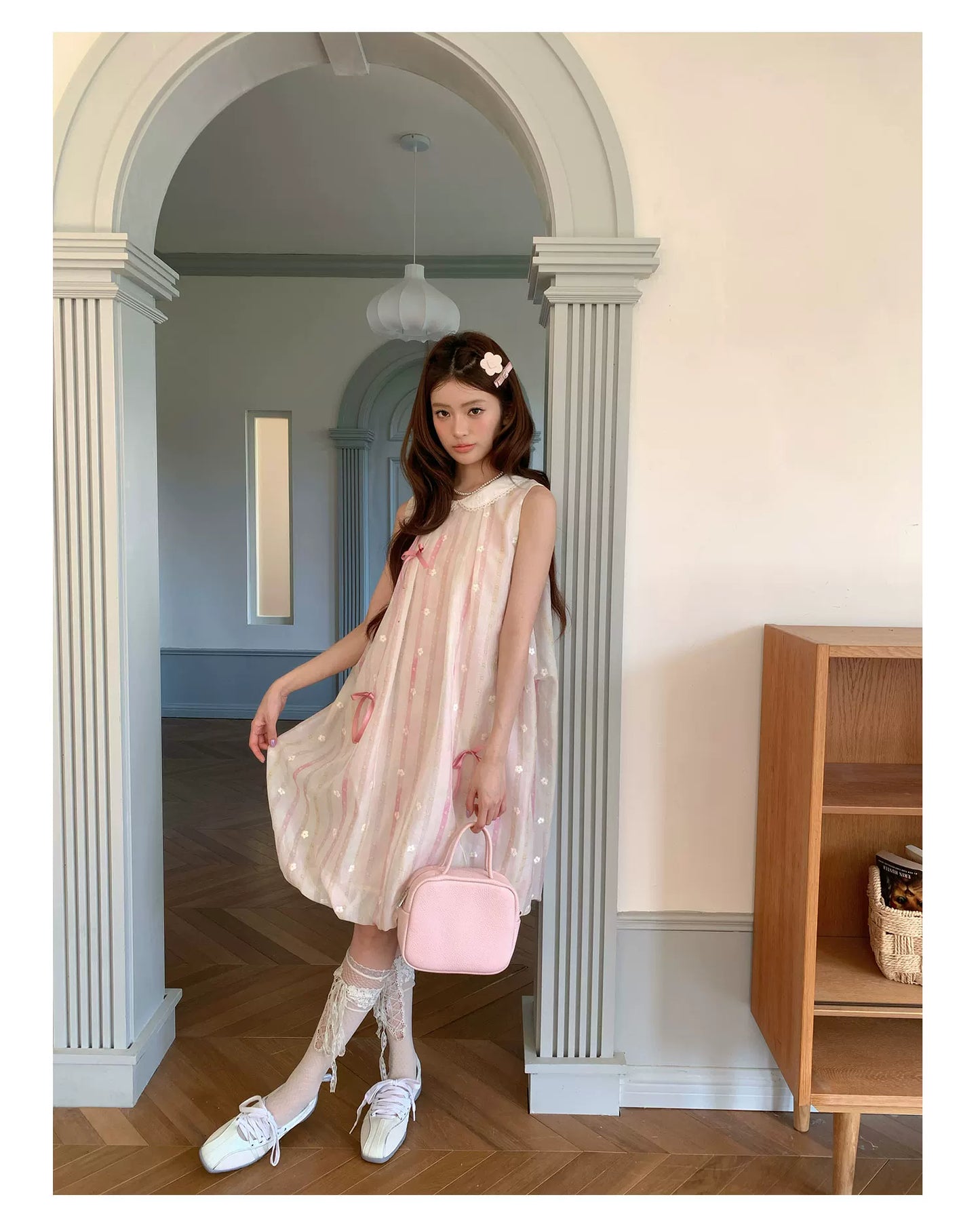 “Peach Soda Dream” Blush Pink Bubble Hem Dress